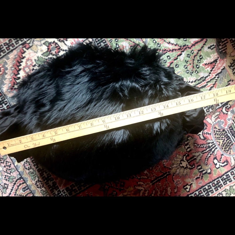Authentic Black Long Fur Muff - image 6